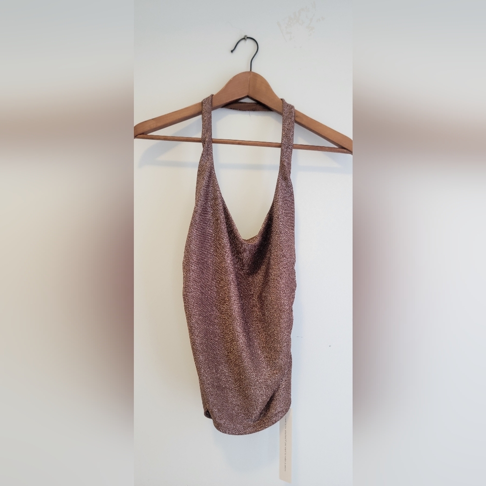 Reformation Shimmering Brown Tank Top